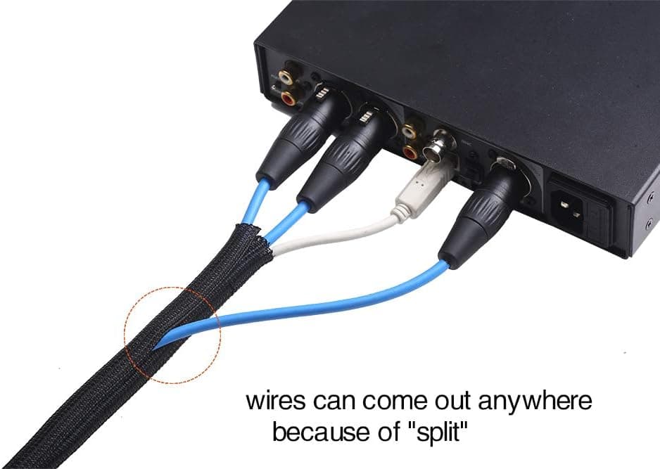 Alex Tech black 1/2 inch split wire loom cable sleeve