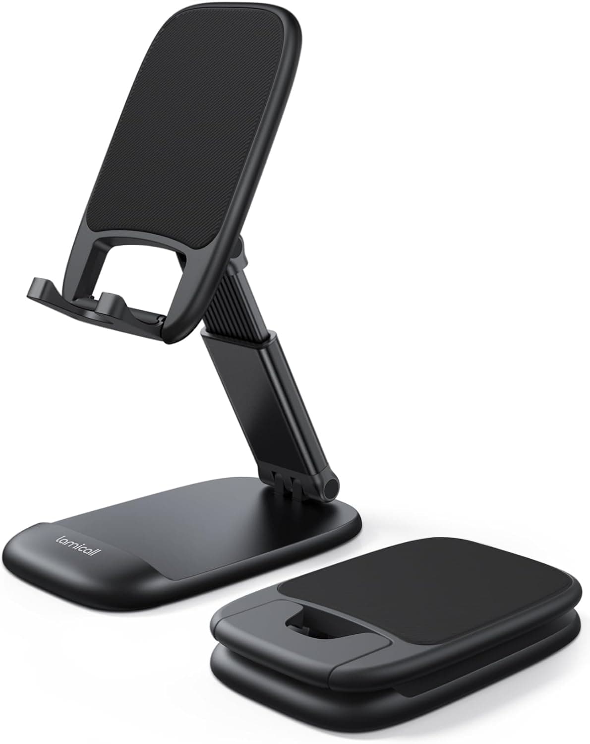 Lamicall black foldable cell phone stand for desk